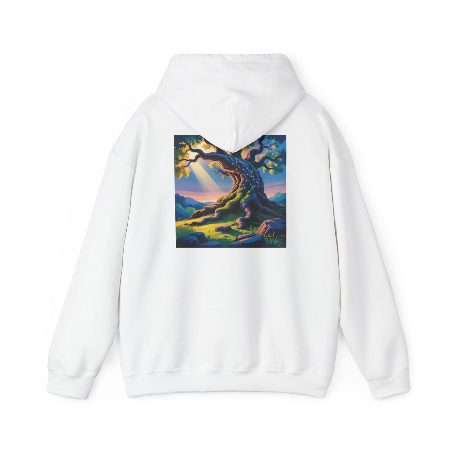 Nature-Inspired Hooded Sweatshirt - Cozy Tree Graphic, Unisex Gift, Outdoor Lover's Apparel, Eco-Friendly Fashion, Nature Lover's Gift