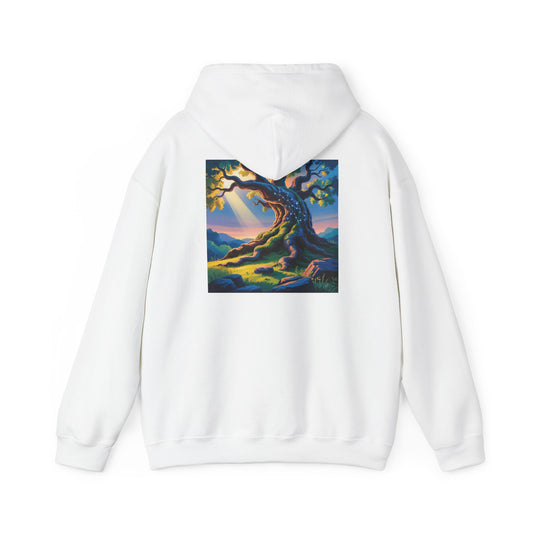 Nature-Inspired Hooded Sweatshirt - Cozy Tree Graphic, Unisex Gift, Outdoor Lover's Apparel, Eco-Friendly Fashion, Nature Lover's Gift