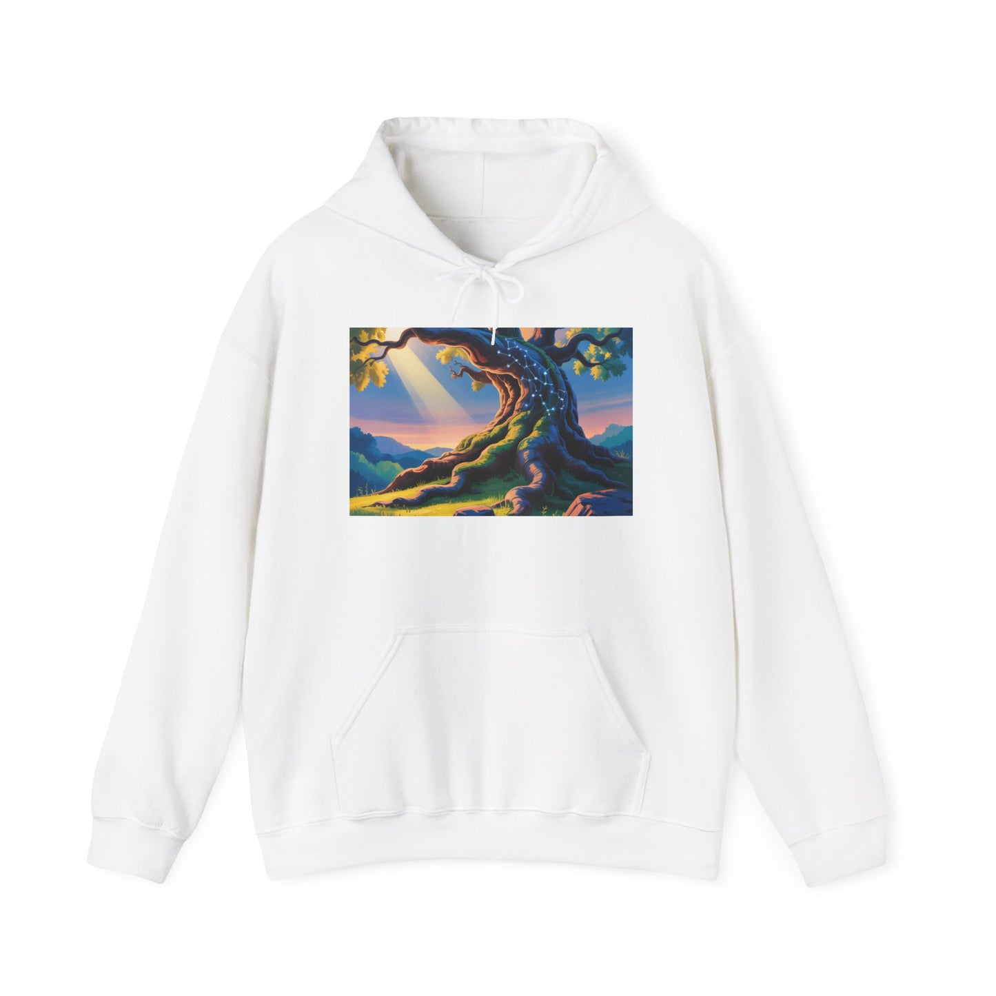 Nature-Inspired Hooded Sweatshirt - Cozy Tree Graphic, Unisex Gift, Outdoor Lover's Apparel, Eco-Friendly Fashion, Nature Lover's Gift