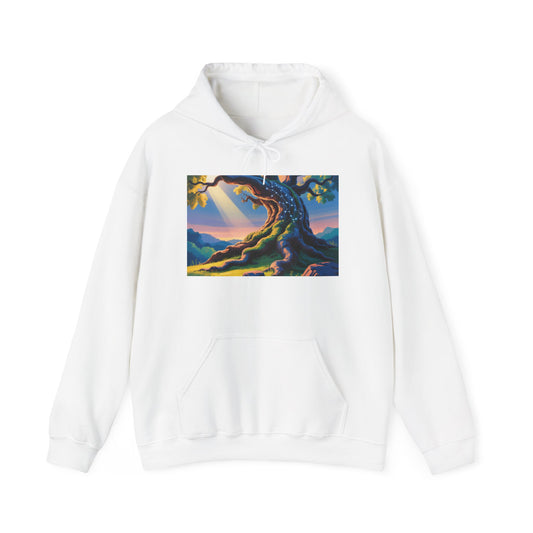 Nature-Inspired Hooded Sweatshirt - Cozy Tree Graphic, Unisex Gift, Outdoor Lover's Apparel, Eco-Friendly Fashion, Nature Lover's Gift