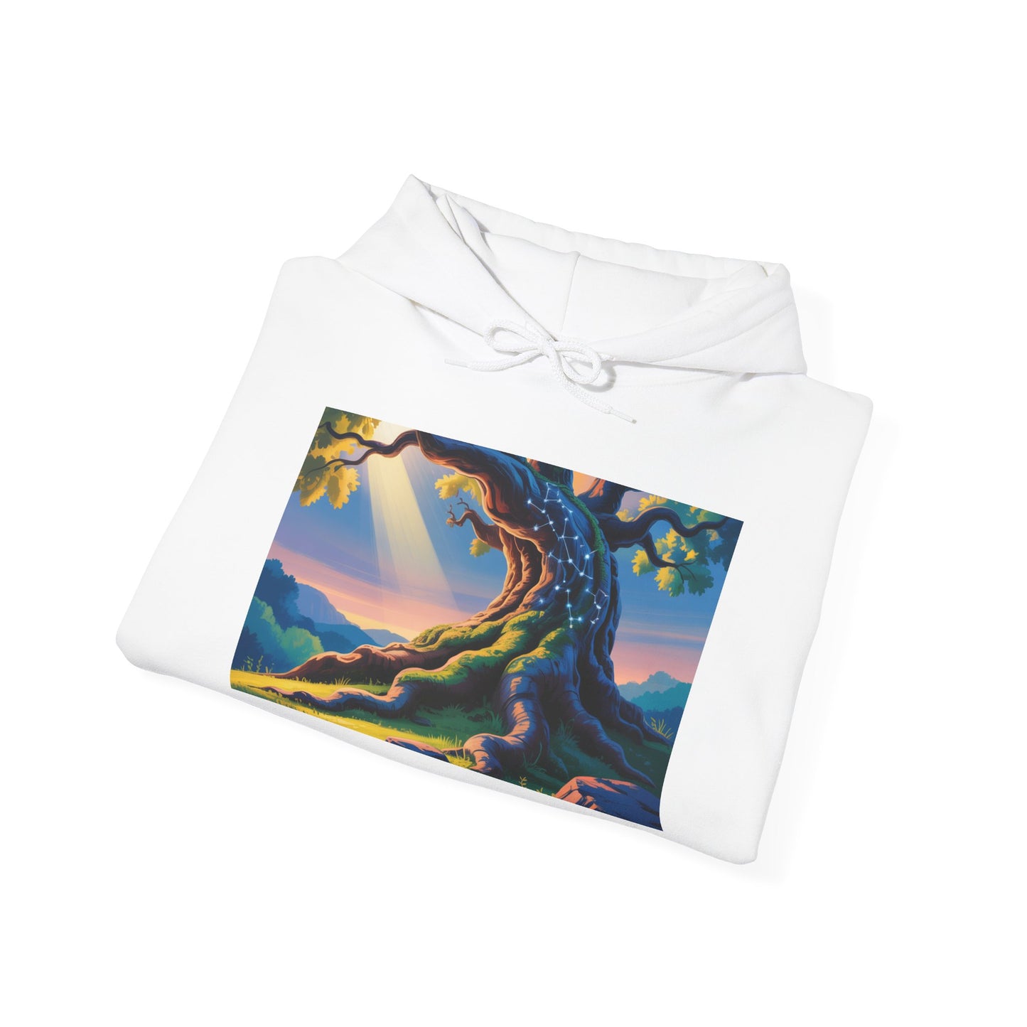 Nature-Inspired Hooded Sweatshirt - Cozy Tree Graphic, Unisex Gift, Outdoor Lover's Apparel, Eco-Friendly Fashion, Nature Lover's Gift